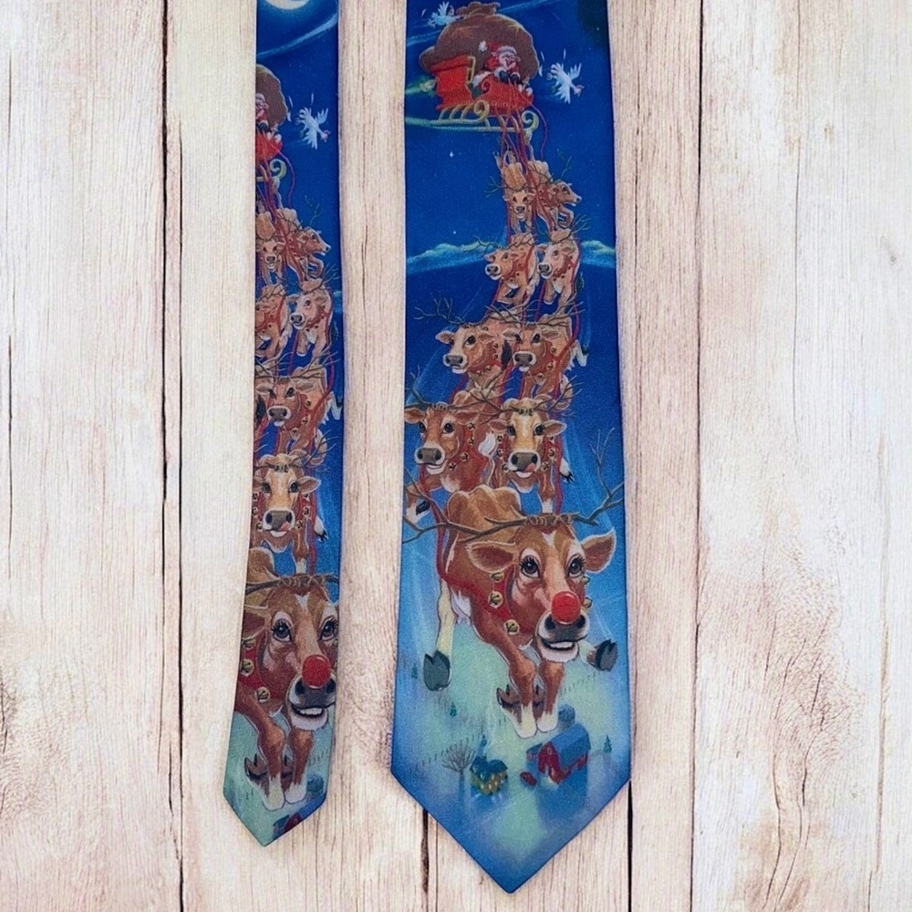 VTG Ralph Marlin Men’s Tie 1994 Barnyard Christmas Holiday Necktie